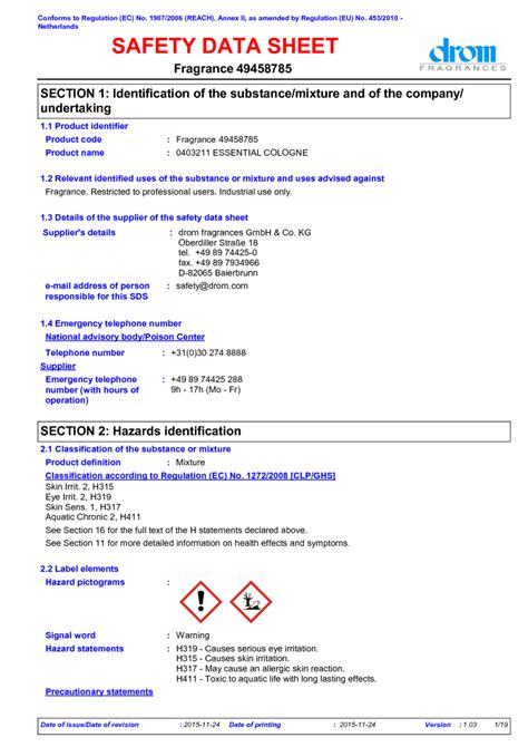 perfume msds pdf.